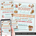 gingerbread theme holiday festival fundraiser event flyers ticket template and poster bundle for schools church and community events